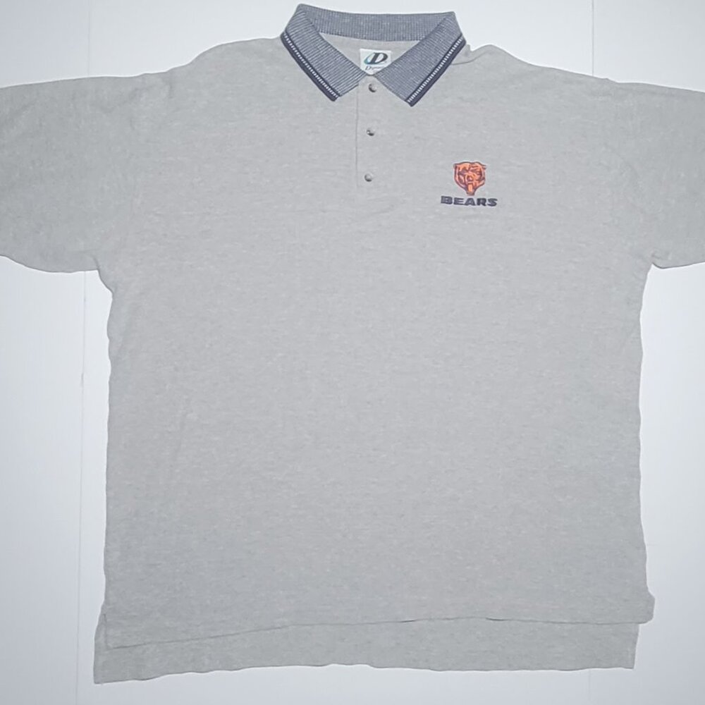 Dynasty Chicago Bears Mens Gray with Blue Trim Short Sleeve Polo Size XXL